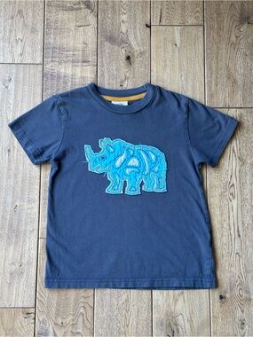 Mini Boden Rhino Applique T-Shirt size 5-6